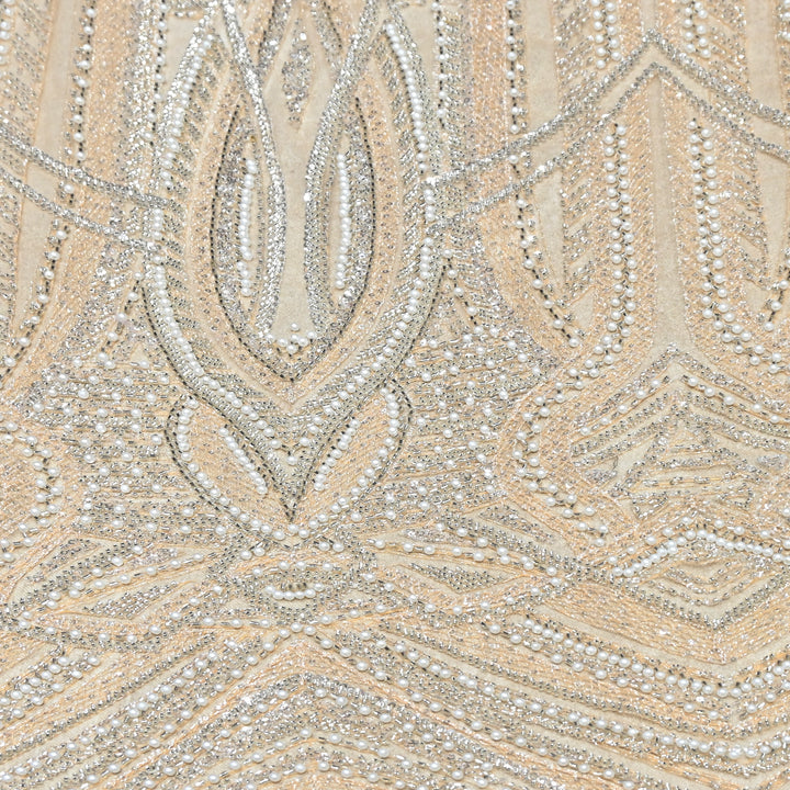 IMPORTED PEARL & BEADED FABRIC- 28RJ00- 02