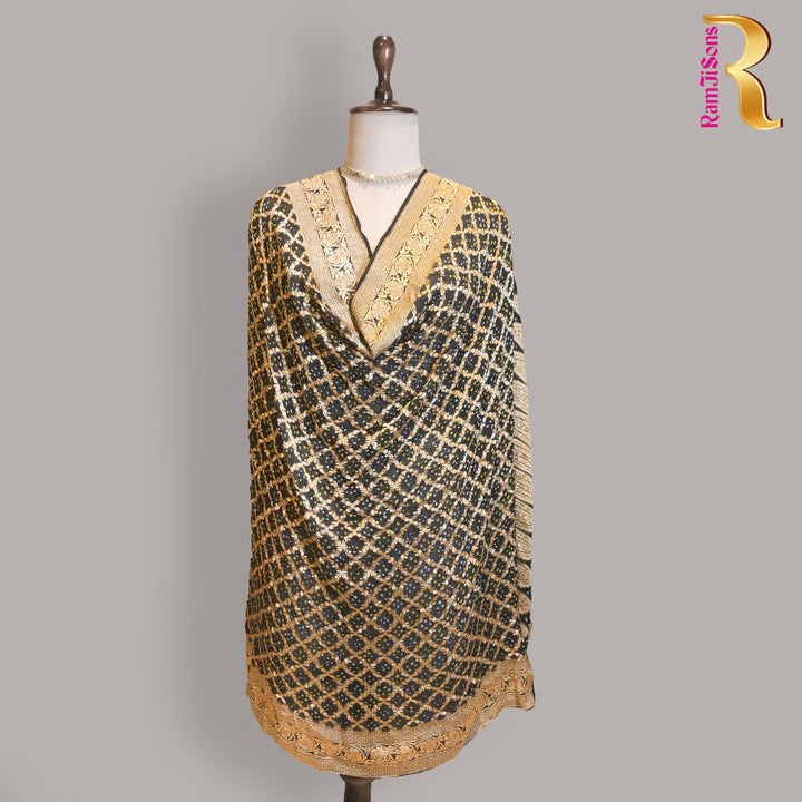 Black- Gold Ghatchola Bandhani Dupatta