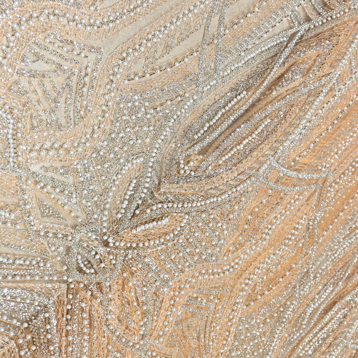 IMPORTED PEARL & BEADED FABRIC- 28RJ00- 02