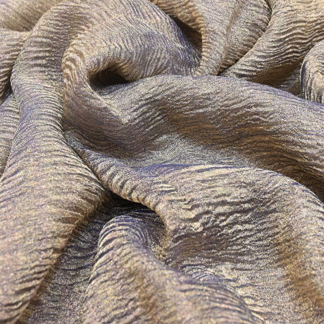 Coral Reef Green Premium Designer Dyed Crush Tissue Fabric with Glossy Finish