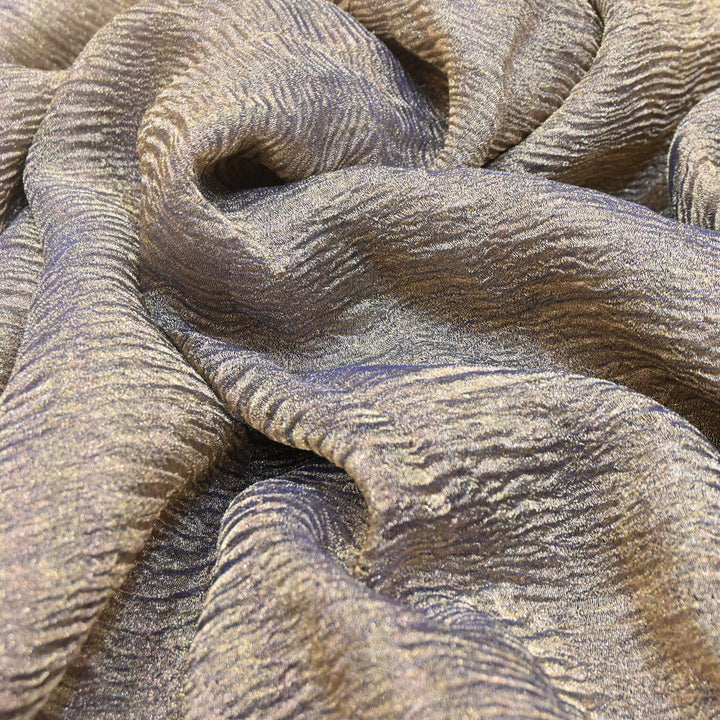 Coral Reef Green Premium Designer Dyed Crush Tissue Fabric with Glossy Finish