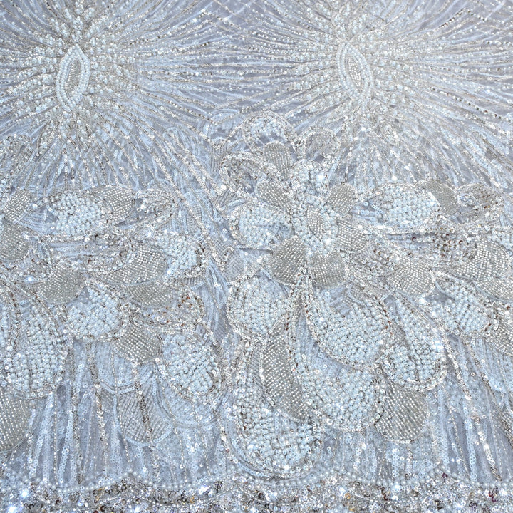 Beautiful Imported Net Cut Dana & Sequins Embroidery Fabric
