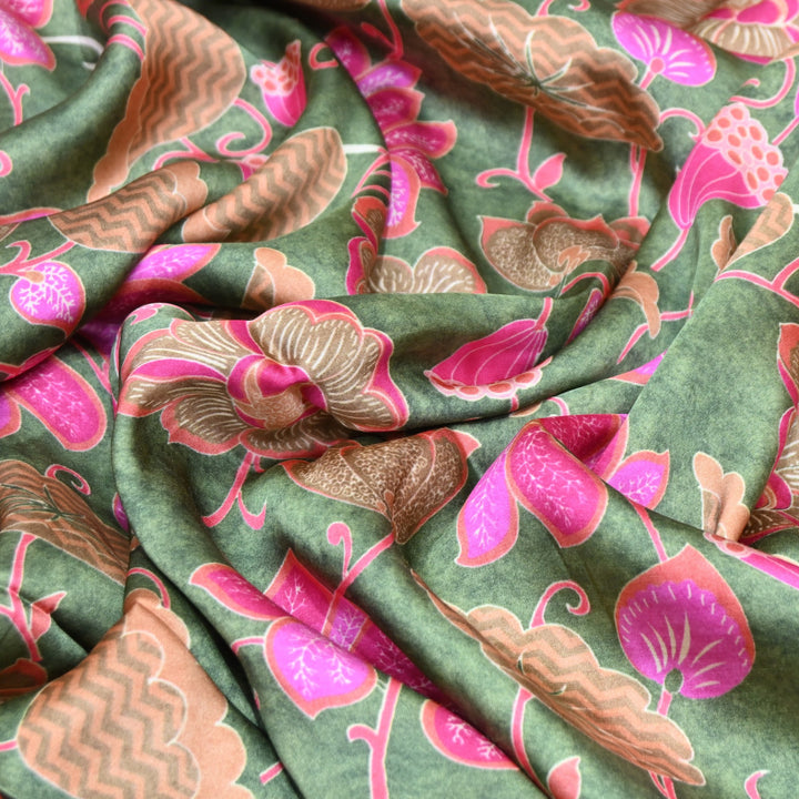 Bemberg Satin Digital Print Fabric– Soft Luxury Designer Satin Fabric 001333-31