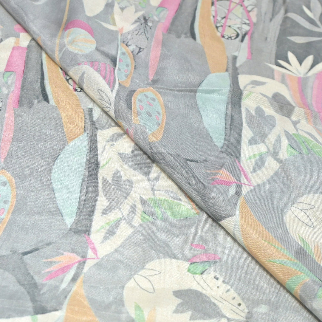 Floral Bamberg Satin Digital Print Fabrics