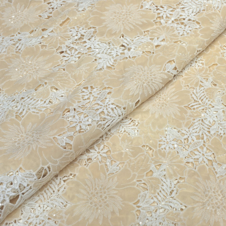 Crocia Cut Work With Watter Sequence Embroidery on Imported Crepe Fabrics