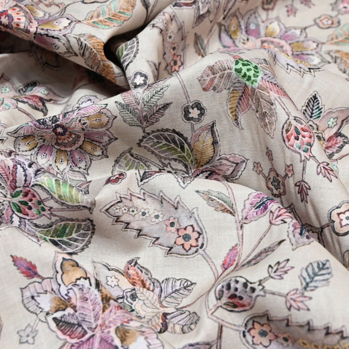 Off-White Italian Lawn Print Fabric