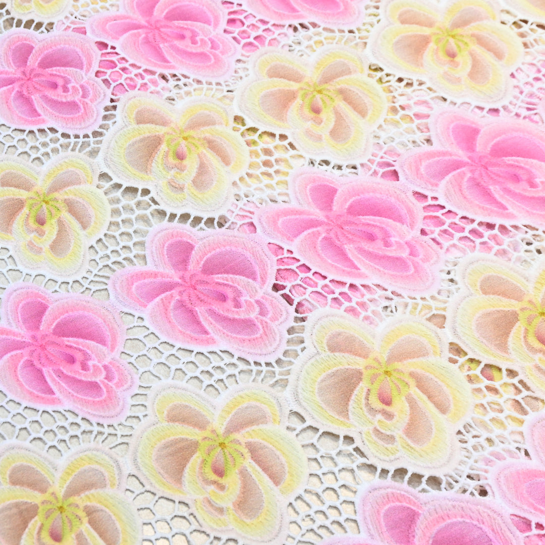 Imported Premium Crepe Cutwork Embroidery Fabric – Floral Designer Soft Crepe Material-TD0C84-3A