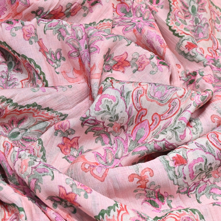 Multi Color Crush Muslin Digital Print Fabric – Soft Designer Muslin Print Fabric- COO145-7