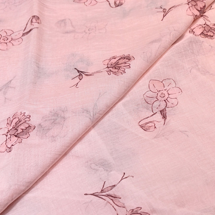 Mul Chanderi Digital Print Fabric - Soft Lightweight Designer Fabric GT0185-1F