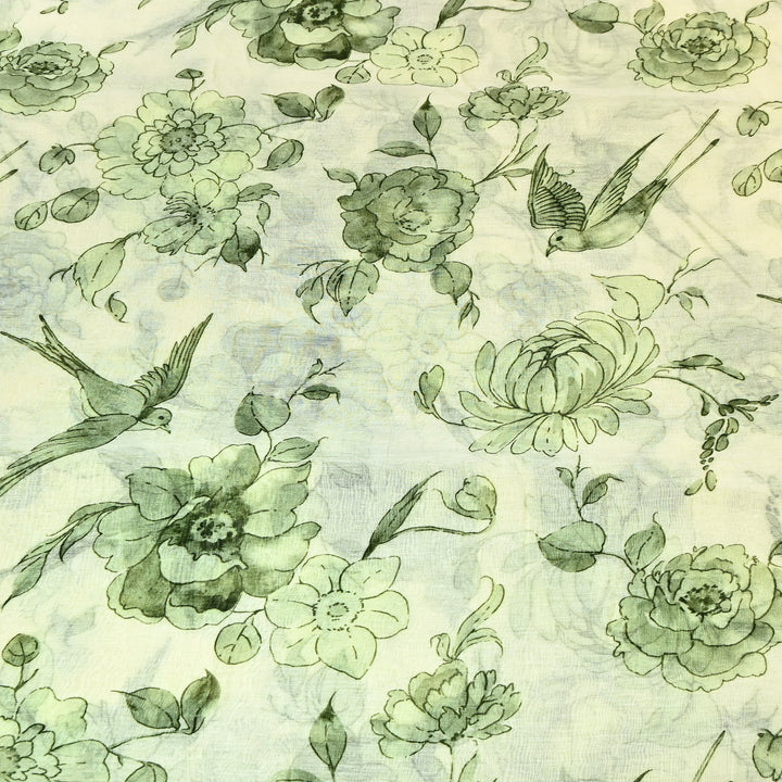 Mul Chanderi Digital Print Fabric - Soft Lightweight Designer Fabric GT0185-1G