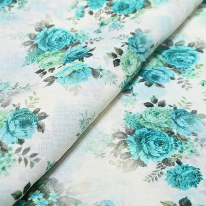 Multicolor Mul Chanderi Digital Print Fabric Lightweight Designer Printed Fabric-NS0182-7
