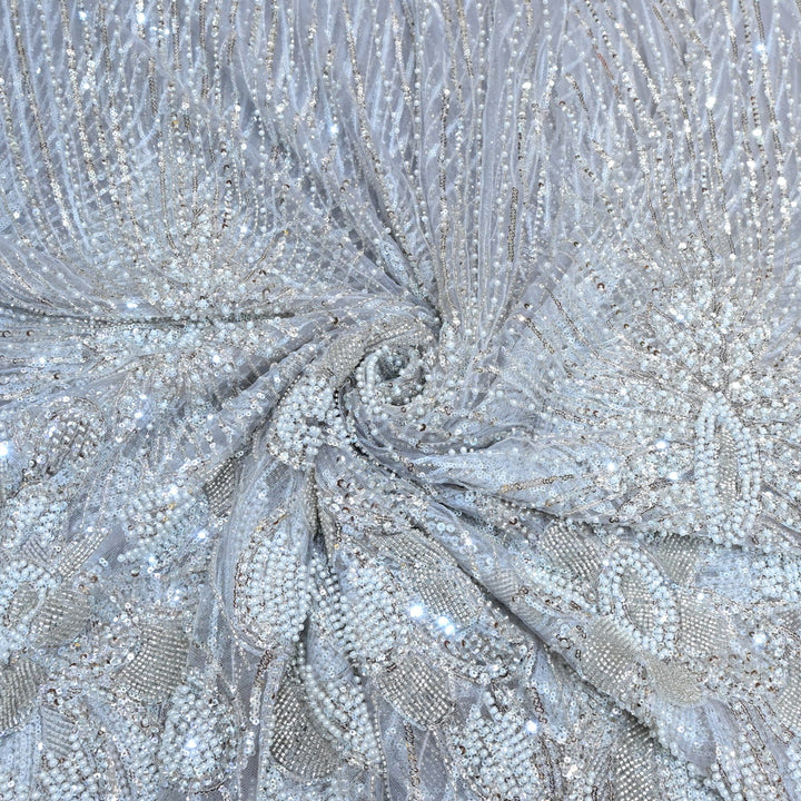 Beautiful Imported Net Cut Dana & Sequins Embroidery Fabric