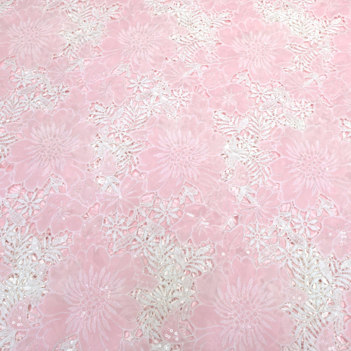 Crocia Cut Work With Watter Sequence Embroidery on Imported Crepe Fabrics