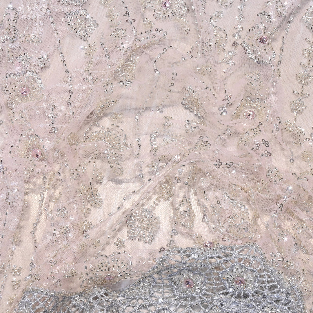 Imported Heavy Beaded & Sequin Embroidery Net Fabric- 8826348-01
