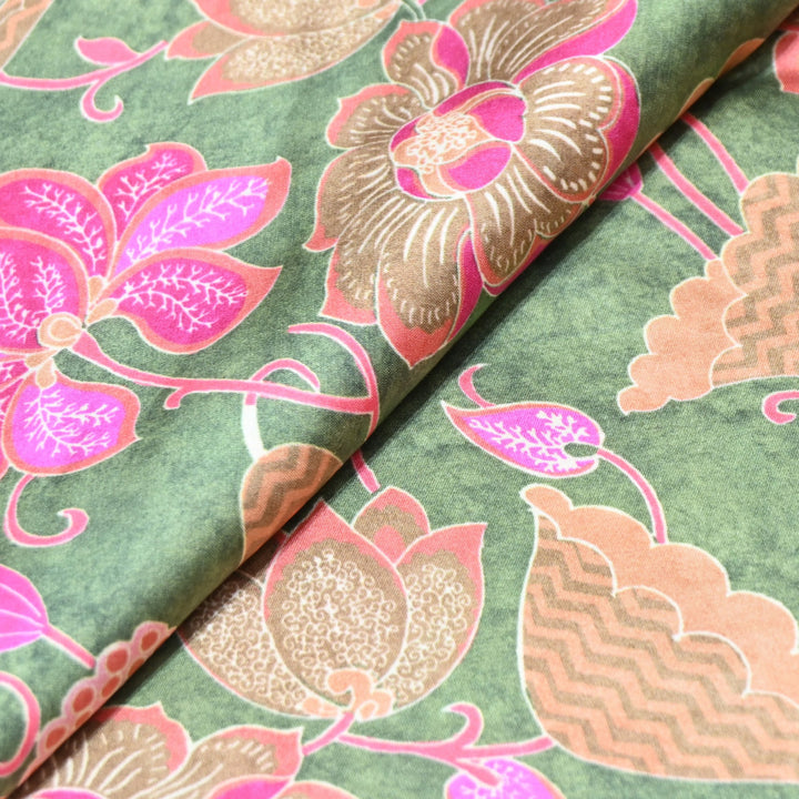 Bemberg Satin Digital Print Fabric– Soft Luxury Designer Satin Fabric 001333-31