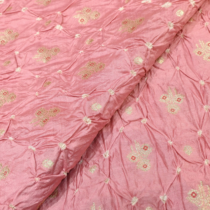 Pure Chiniya Silk Meena Zari And Hand Bandhani Fabrics