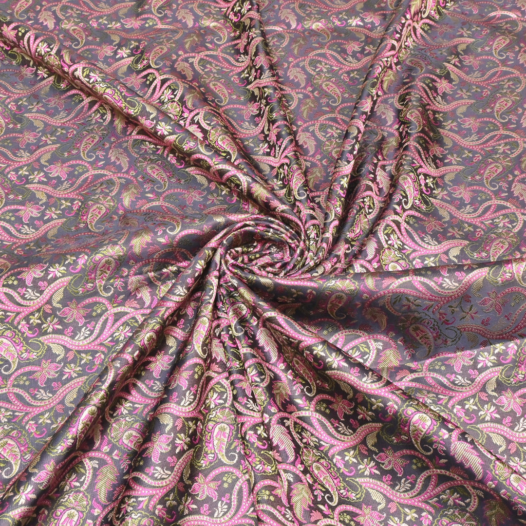 Satin Zari Tehra Brocade Fabrics