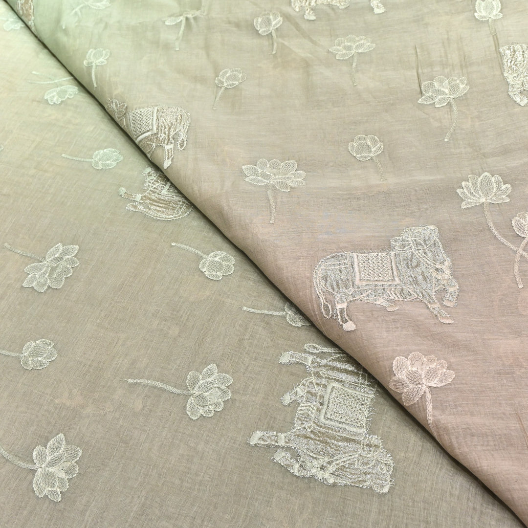 4D Shaded Mul Chanderi Embroidery Fabric-Designer Fabrics GP4049-5