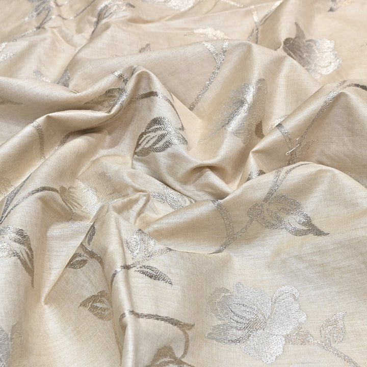 Pure Moonga Silk Zari Embroidery Fabric – Premium Designer Ethnic Fabric for Wedding & Festive Wear -MS3604-1