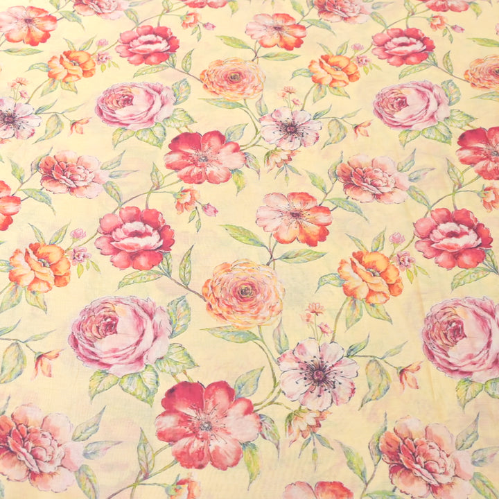 Silk Chanderi Digital Print Fabrics