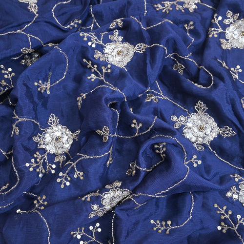 blue cut dana embroidery Zari work | 525-4263.
