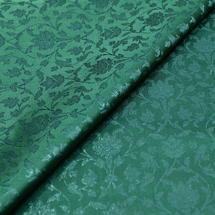Bottle Green Tanchue Silk Brocade Fabric