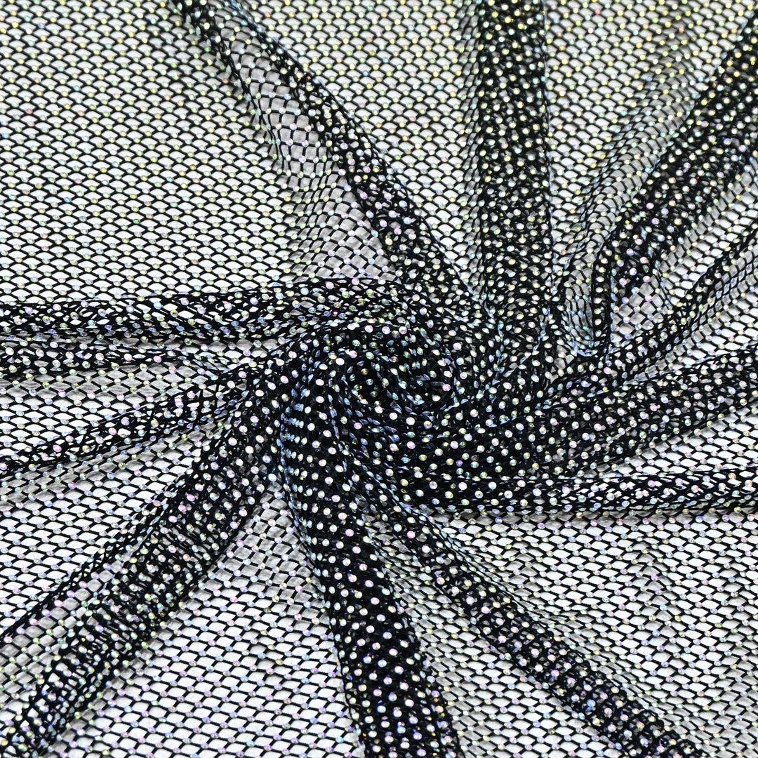 NET EMBROIDERED FABRIC WITH GRID SHIMMER- CF2305- 02