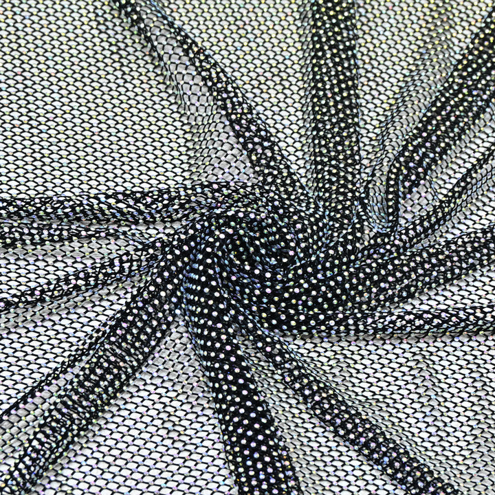 NET EMBROIDERED FABRIC WITH GRID SHIMMER- CF2305- 02