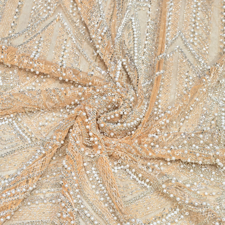 IMPORTED PEARL & BEADED FABRIC- 28RJ00- 02