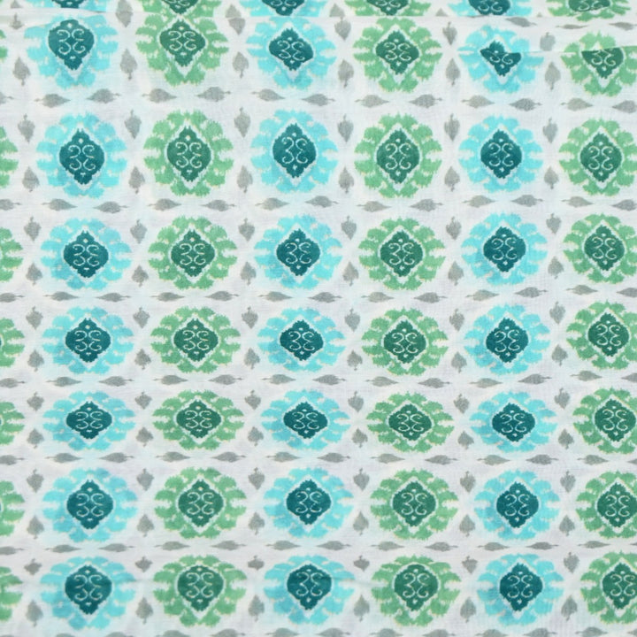 Multicolor Mul Chanderi Digital Print Fabric Lightweight Designer Printed Fabric-NS0182-8