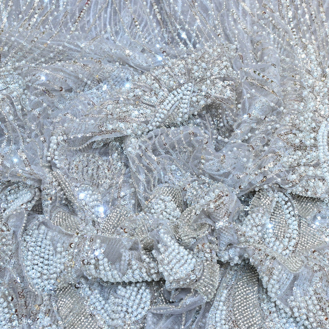 Beautiful Imported Net Cut Dana & Sequins Embroidery Fabric