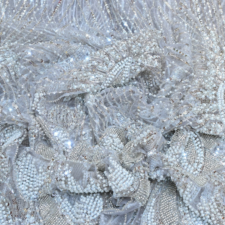 Beautiful Imported Net Cut Dana & Sequins Embroidery Fabric