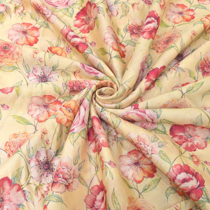 Silk Chanderi Digital Print Fabrics
