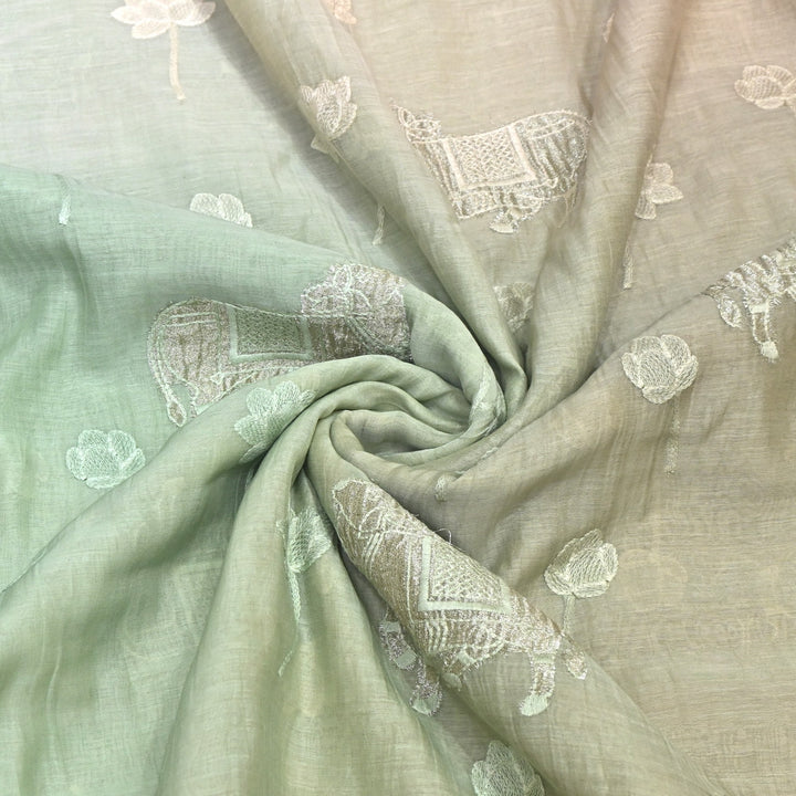 4D Shaded Mul Chanderi Embroidery Fabric-Designer Fabrics GP4049-5