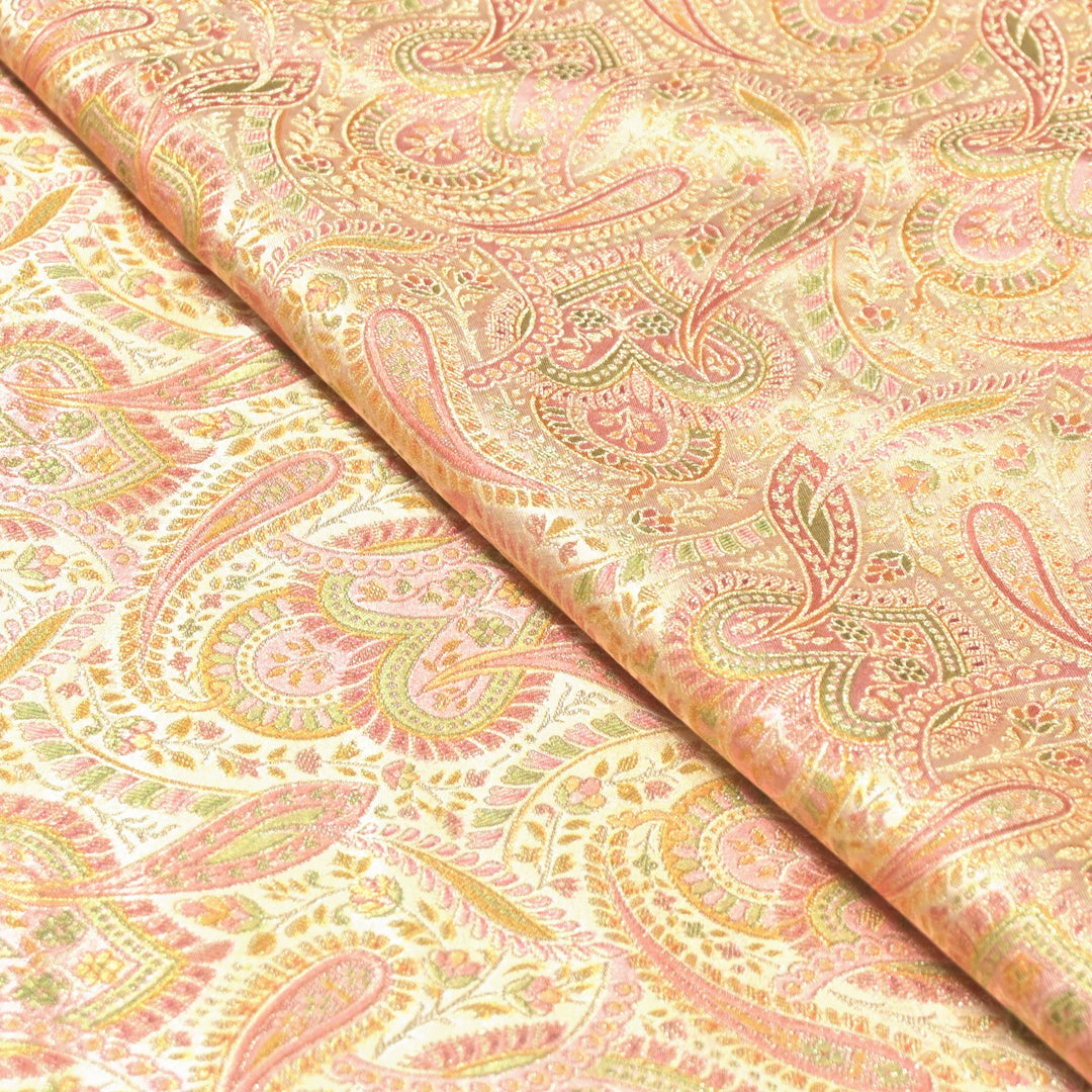 Gajji Satin Position Print Zari Jacquard Fabrics