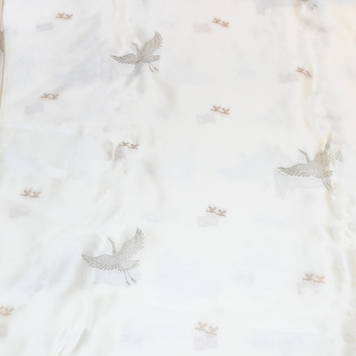 Satin Organza Zari Jacquard Fabric - AL390847-1