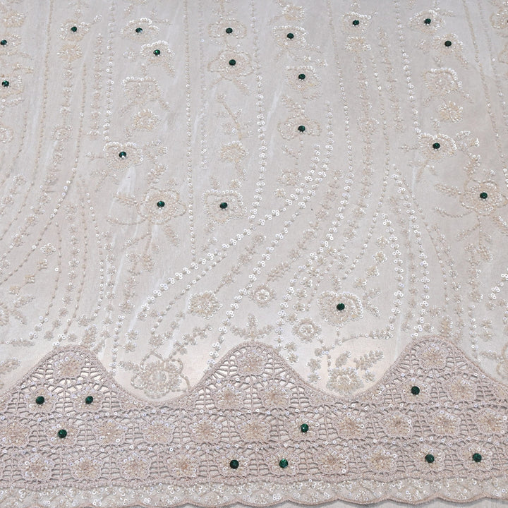 Imported Heavy Beaded & Sequin Embroidery Net Fabric- 8826348-02