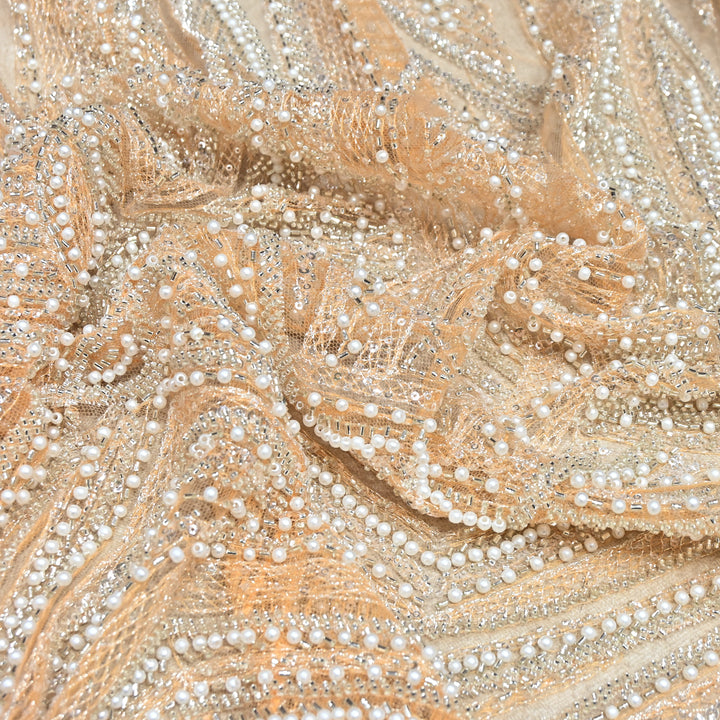 IMPORTED PEARL & BEADED FABRIC- 28RJ00- 02