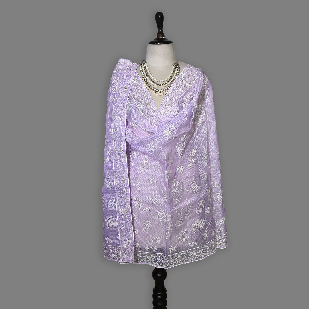 Kota Check Thread & Sequence Dupatta – Elegant Ethnic Dupatta for Women- V8332B-4