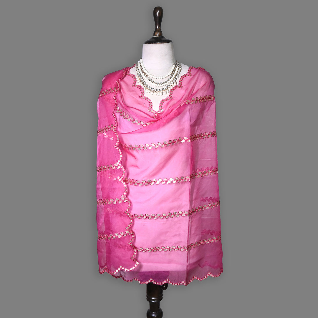 Organza Gota Patti Work Dupatta – Elegant Ethnic Dupatta for Women
