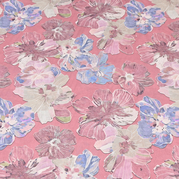 Rusty Pink Italian Lawn Print Fabric