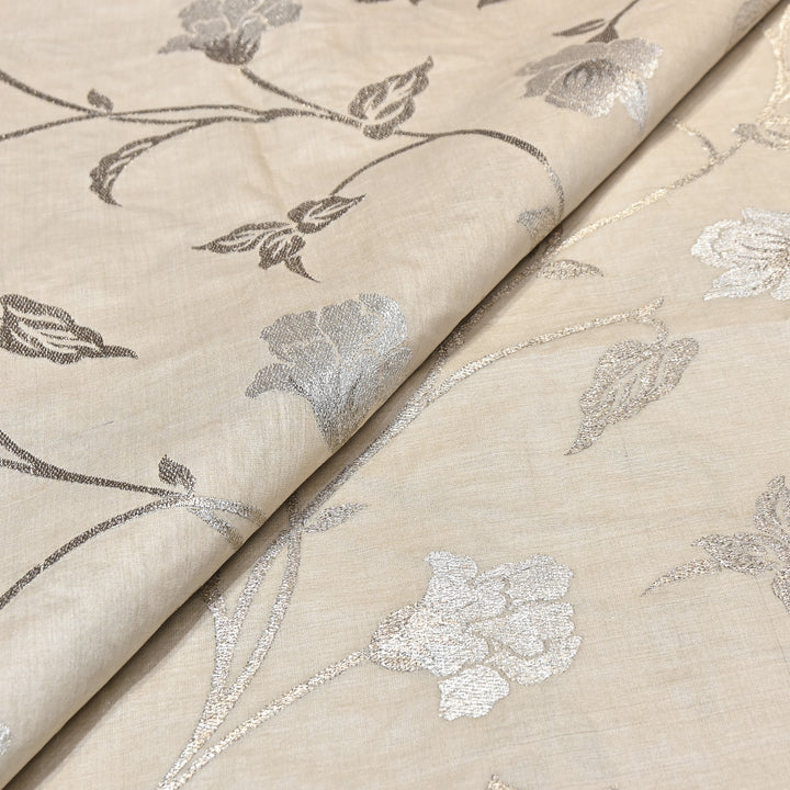 Pure Moonga Silk Zari Embroidery Fabric – Premium Designer Ethnic Fabric for Wedding & Festive Wear -MS3604-1