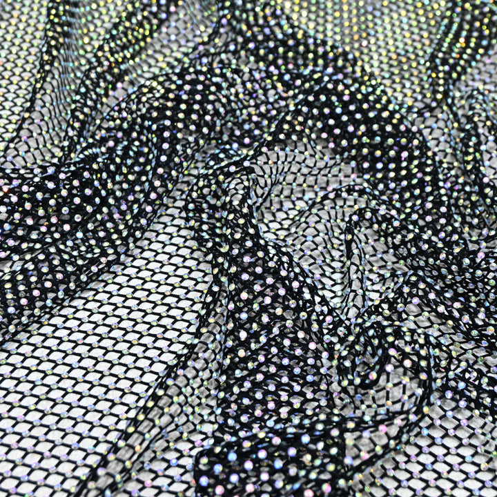 NET EMBROIDERED FABRIC WITH GRID SHIMMER- CF2305- 02