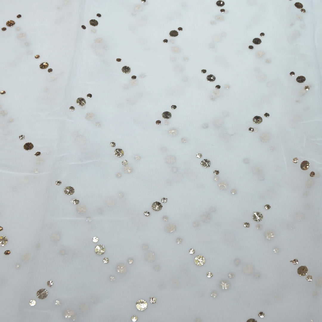 Viscose Georgette Awla Tikki Mukaish Hand Work Fabrics