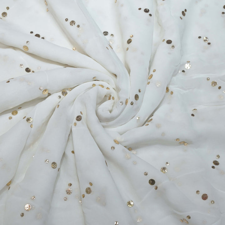 Viscose Georgette Awla Tikki Mukaish Hand Work Fabrics