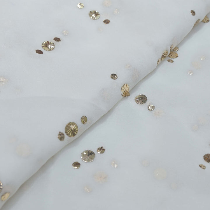 Viscose Georgette Awla Tikki Mukaish Hand Work Fabrics