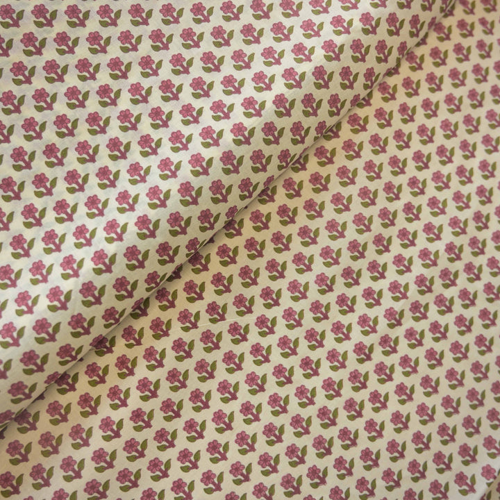 Pink Mini Floral Buti Printed Cotton Fabric