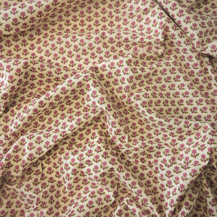 Pink Mini Floral Buti Printed Cotton Fabric