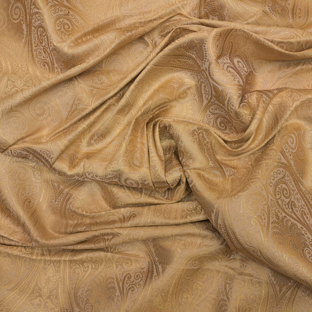 Golden Beige Brocade with Metallic fabric.| 100-23-111