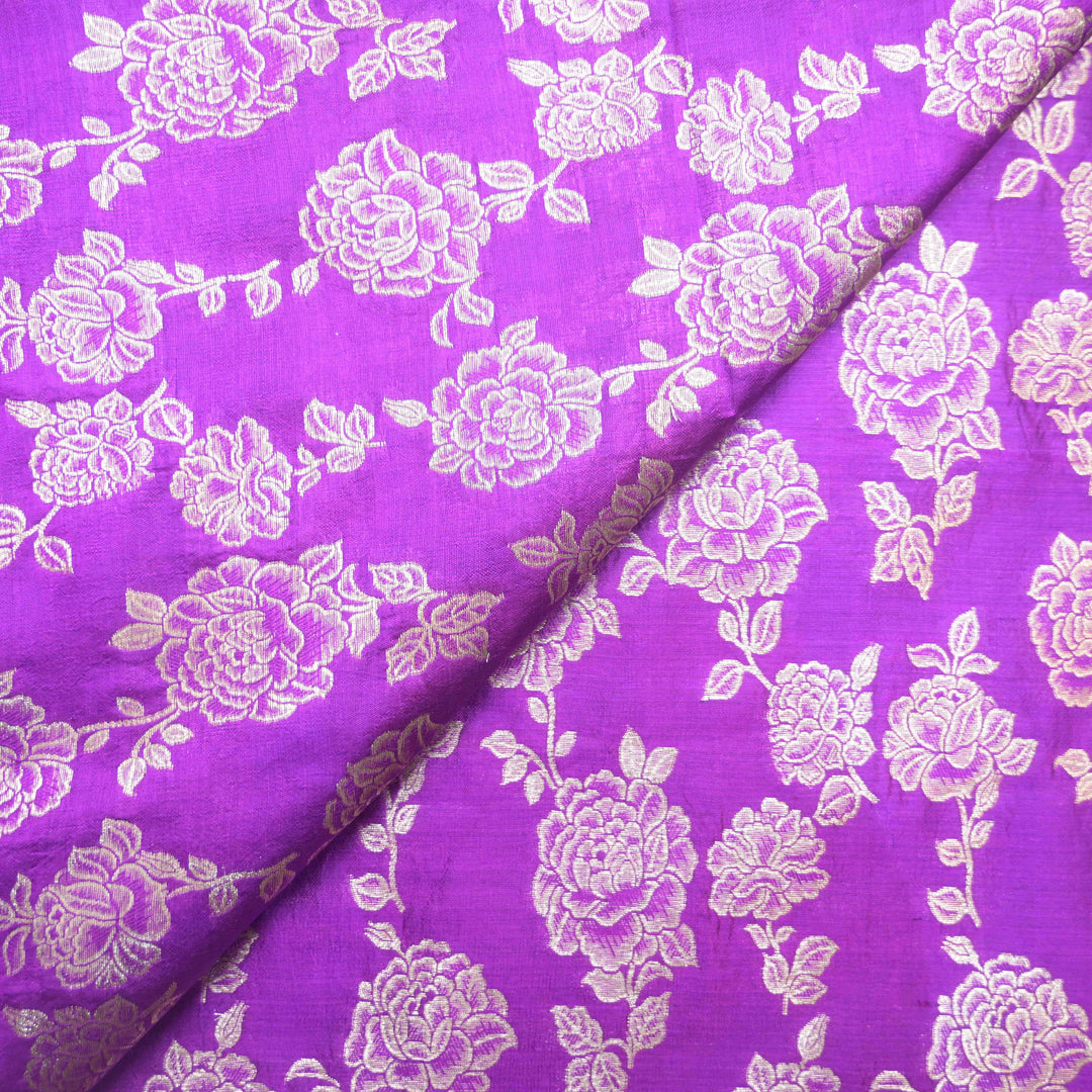 Orchid Pure Mango Silk Zari Brocade fabric. | 165-192O